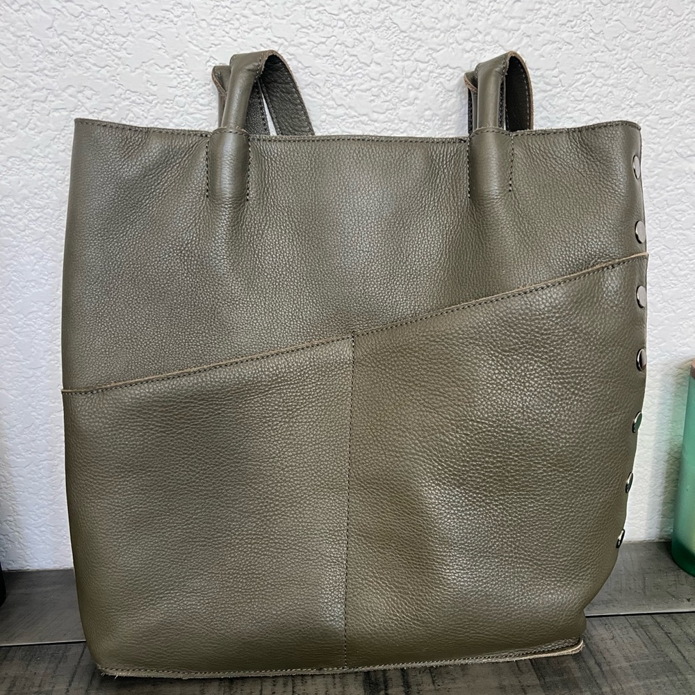 Hammitt Drew with top zipper and long strap.